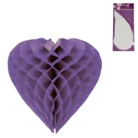 Honeycomb hart paars 30 cm | 24 stuks - thumbnail