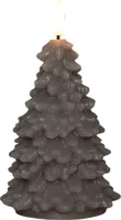 Anna&apos;s Collection LED kaars kerstboom wax 3D vlam taupe Ø 8,5 x 15cm - thumbnail