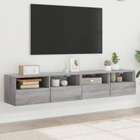 Tv-wandmeubels 2 st 80x30x30 cm bewerkt hout grijs sonoma eiken - thumbnail
