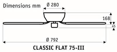 CasaFan FLAT 75-III MA-AH/AE Flügel Ahorn/Eiche Altholz Plafondventilator 61 W (Ø x h) 79 cm x 164 mm Antiek-messing Omkeerbare bladen, Met wintermodus