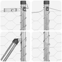 VidaXL Afrasteringspaal zilver 25 x 1,5 m (50 mm gaas) staal - thumbnail