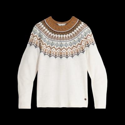 Royal Robbins Westlands Fairisle Crew Trui Dames Chalk Htr Monarch Pt M