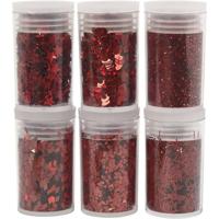 Creativ Company Bio sparkles & sequins, rood, 6x7 ml/ 1 doos - thumbnail