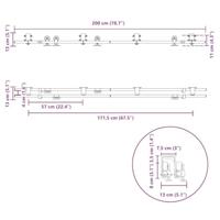 Schuifdeur onderdelenset 200 cm roestvrij staal zilverkleurig - thumbnail