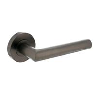 Deurkruk Bastian op ronde rozet met nokken ø52x10mm antraciet-grijs - thumbnail