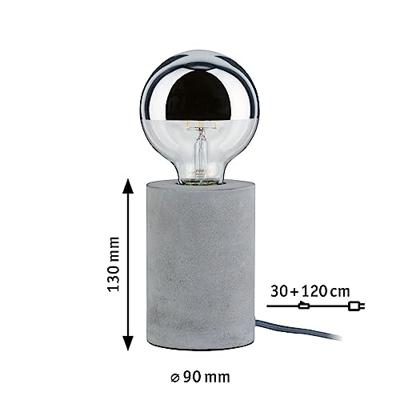 Paulmann Neordic Mik 79621 Tafellamp LED E27 20 W Beton-grijs Paulmann Neordic Mik 79621 Tafellamp LED E27 20 W Beton-grijs