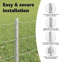 VidaXL Hek met paal zilver 0,4 x 10 m staal - thumbnail