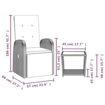 2-delige Tuinset met kussens poly rattan grijs 2-delige Tuinset met kussens poly rattan grijs
