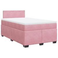 Boxspring met matras fluweel roze 140x190 cm - thumbnail