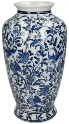 Vaas porcelain blue 16x16x30 cm