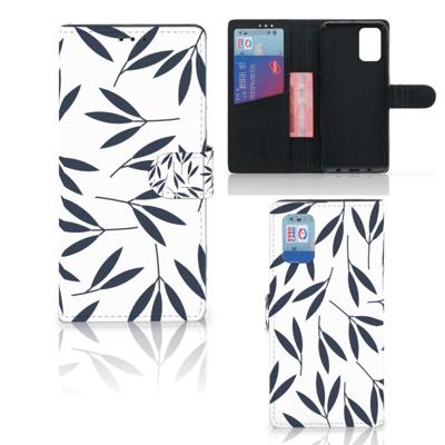 Samsung Galaxy A02s | M02s Hoesje Leaves Blue Samsung Galaxy A02s | M02s Hoesje Leaves Blue