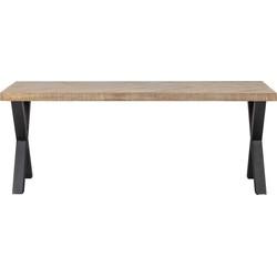 WOOOD Eettafel 'Tablo' Mangohout Visgraat, met X-poot, 200 x 90cm WOOOD Eettafel 'Tablo' Mangohout Visgraat, met X-poot, 200 x 90cm