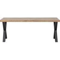 WOOOD Eettafel 'Tablo' Mangohout Visgraat, met X-poot, 200 x 90cm - thumbnail