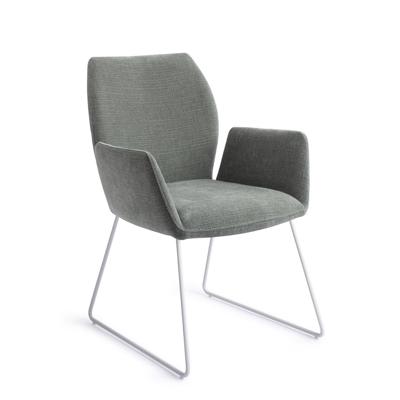 Jesper Home Eetkamerstoel 'Misaki' Slide White, kleur Breezy Blue