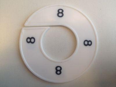 Maatring 9cm wit/zwart 8