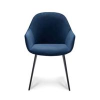 Eetkamerstoel Rouen - velvet - blauw (2 stuks) - Leen Bakker - thumbnail