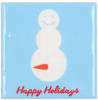 Daan Kromhout Design tegeltje keramiek happy holidays 10x10cm blauw - thumbnail
