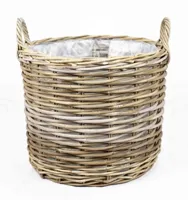Van der Leeden Mand Rotan Grijs - Ø45 x H38 cm - thumbnail