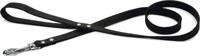 Hondenriem van leer 130cm x 20mm zwart - thumbnail