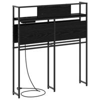 Opberghoofdbord met hoofdeinde met opslag Zwart eiken 80 cm Bewerkt hout - thumbnail