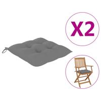 VidaXL Stoelkussens 2 st 40x40x7 cm oxford stof grijs - thumbnail