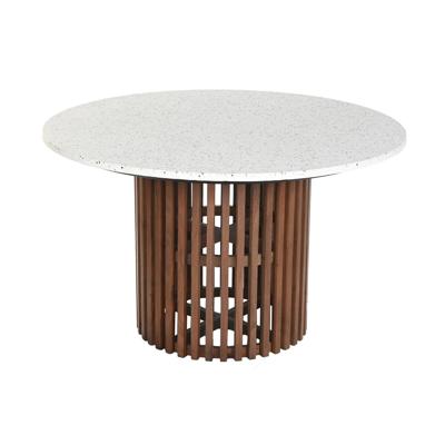 Eettafel Home ESPRIT Acacia Terrazzo 130 x 130 x 76 cm