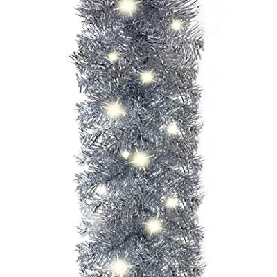 Kerstslinger met LED-lampjes 10 m zilverkleurig - thumbnail