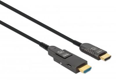 Manhattan 355513 HDMI-kabel HDMI Aansluitkabel HDMI-A-stekker, HDMI-micro-D-stekker 20 m Zwart 4K UHD