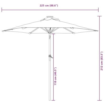 VidaXL Parasol met stalen paal 225x225x212 cm antracietkleurig VidaXL Parasol met stalen paal 225x225x212 cm antracietkleurig