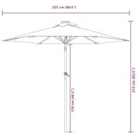 VidaXL Parasol met stalen paal 225x225x212 cm antracietkleurig - thumbnail