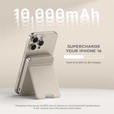 Satechi OntheGo magnetische Qi2 Powerbank met Stand (10.000mAh/20W) - Sand - thumbnail