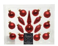 Figuur gl mini piek kerstrood 15st kerstbal hangdeco kerst Decoris - Decoris - thumbnail