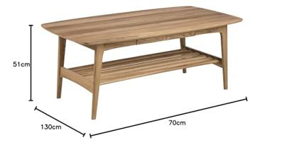 Bendt Salontafel 'Bjarne' Eiken, 130 x 70cm