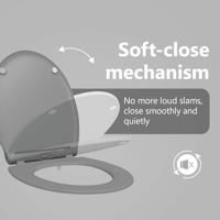 VidaXL Toiletzitting grijs 47 x 37,5 x 3,8 cm duroplast - thumbnail