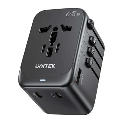 Stroomoplader - Unitek 65W Universal Travel Adapter (P1122ABK01) | 1xUSB-A 3xUSB-C 1xAC