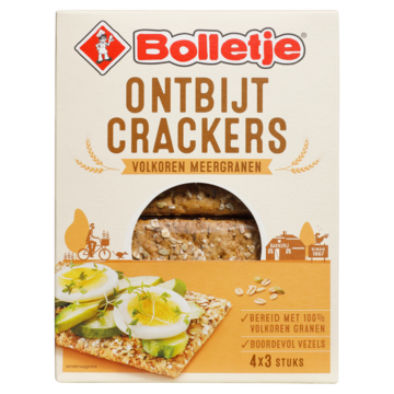 Bolletje Ontbijt Crackers Volkoren Meergranen 4 x 3 Stuks 250 g bij Jumbo