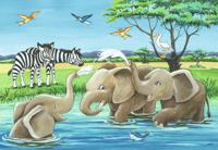 Ravensburger Legpuzzel jonge dieren uit de hele wereld, 2x12 st. - thumbnail