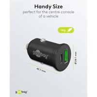 Goobay USB autolader USB-C en USB-A 12V-24V 3A zwart - 9540129 - thumbnail
