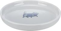 TRIXIE VOERBAK / WATERBAK PLAT EN BREED KATTENPRINT GRIJS 23 CM 600 ML - thumbnail