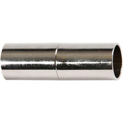 Creativ Company Magnetische sluiting, l: 23 mm, gatgrootte 6 mm, verzilverd, 2 stuk/ 1 doos