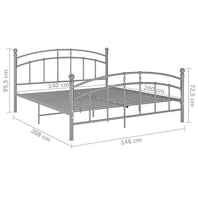 Bedframe metaal grijs 140x200 cm Bedframe metaal grijs 140x200 cm