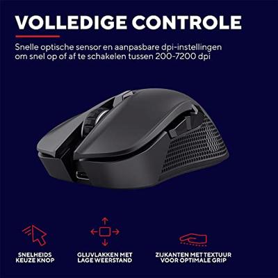 Trust GXT 923 YBAR Draadloze Zwarte Gaming Muis