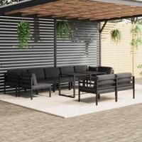 10-delige Loungeset met kussens aluminium antracietkleurig - thumbnail