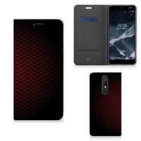 Nokia 5.1 (2018) | Hoesje met Magneet | Geruit Rood - thumbnail
