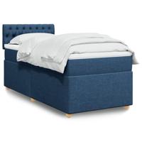 Boxspring met matras stof blauw 100x200 cm - thumbnail