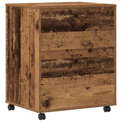 VidaXL Printerstand met opslag oudhout 60 x 48 x 74 cm bewerkt hout