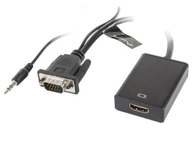 Lanberg AD-0021-BK video kabel adapter 0,2 m HDMI Type A (Standaard) VGA (D-Sub) Zwart