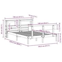 Bedframe zonder matras massief grenenhout wit 140x200 cm - thumbnail