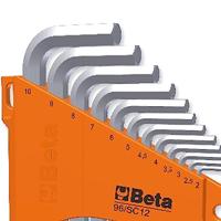 Beta 12-delige set haakse inbussleutels, verchroomd (art. 96) met support 96/SC12 - 000960395 - thumbnail