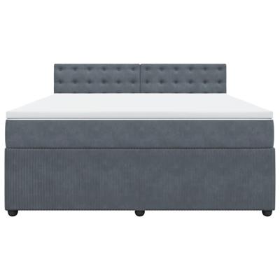 Boxspring met matras fluweel donkergrijs 180x200 cm